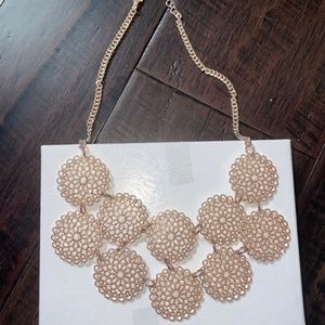 Rose Gold Medallion Statement Necklace